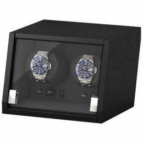 Beco Boxy Castle - Musta kellonpyöritin kahdelle kellolle LED-valolla