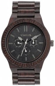 WeWood Kappa Black - Puinen rannekello kolmella kronografilla