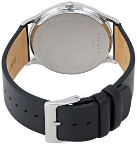 Black leather strap for Skagen Jorn SKW6329