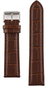 Vincero Mocha Croc Silver Strap 22mm Moc-Sil-R04