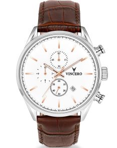 Vincero Chrono S Silver/Rose Gold Whi-Sil-S08