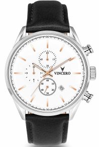 Vincero The Chrono S - steel/White whi-sil-s40
