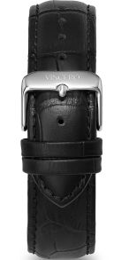 Vincero Black Croc Silver Strap Long 22mm Bla-Sil-R14