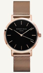 Rosefield Mercer Black Rose Gold 38mm MBR-M45