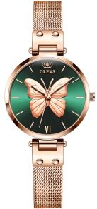 Olevs Modern Lady Butterfly Rosegold Green