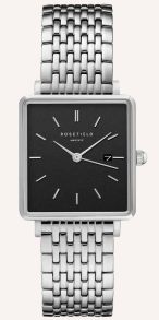 Rosefield Boxy Black Silver 33mm QBSS-Q07