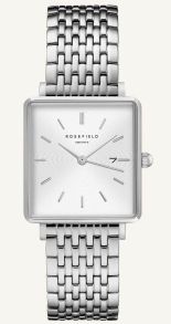 Rosefield Boxy White Silver 33mm QWSS-Q08