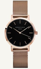 Rosefield Tribeca Black Rose Gold 33mm TBR-T59
